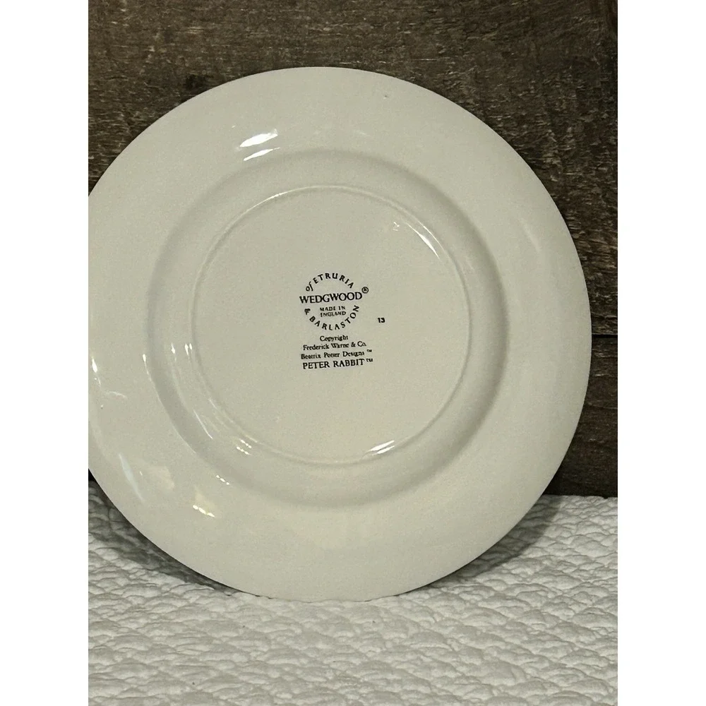 Vintage Set of 2 Wedgwood Beatrix Potter Peter Rabbit Plate & Porridge Bowl READ